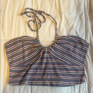 Aeropostale Multicolor Striped Halter Crop Top